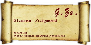 Glasner Zsigmond névjegykártya